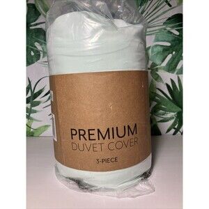 3PC Luxury Comfort Duvet Cover Set by Kaycie Gray Aqua California King & King
